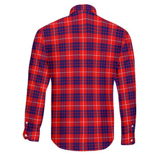 Clan Hamilton Tartan Long Sleeve Button Shirt Crest And Plaid Basic Style