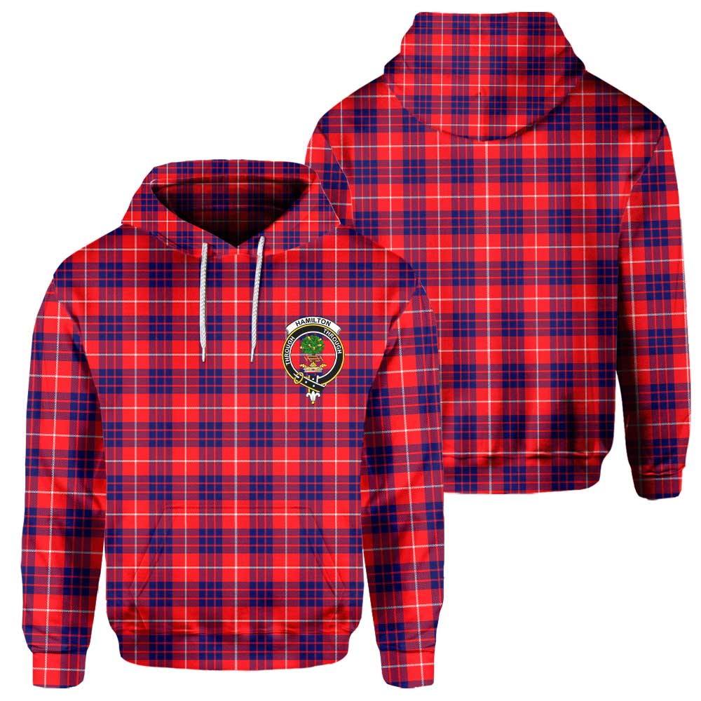 Clan Hamilton Tartan Men Hoodie Crest And Plaid Basic Style