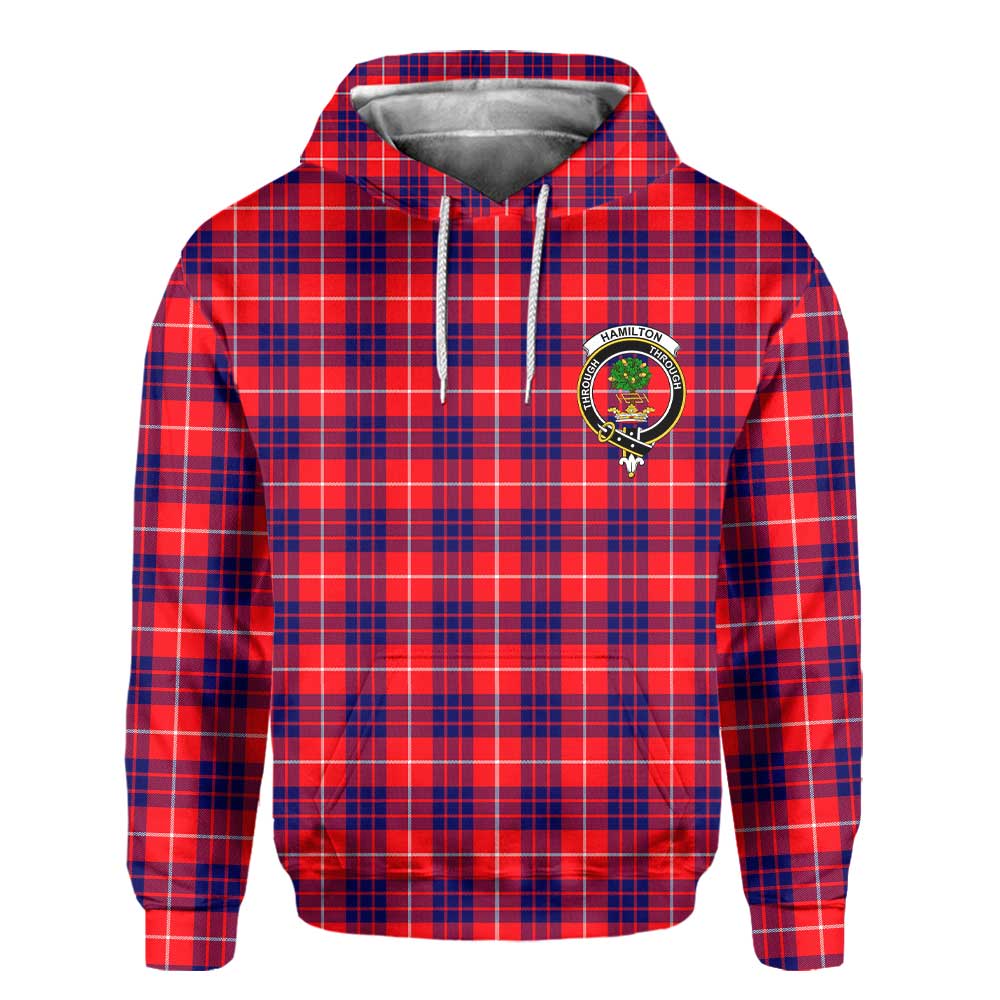 Clan Hamilton Tartan Men Hoodie Crest And Plaid Basic Style