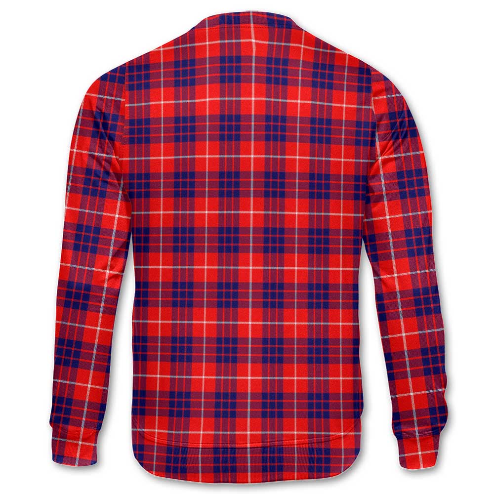 Clan Hamilton Tartan Men Sweatshirt Crest And Plaid Basic Style