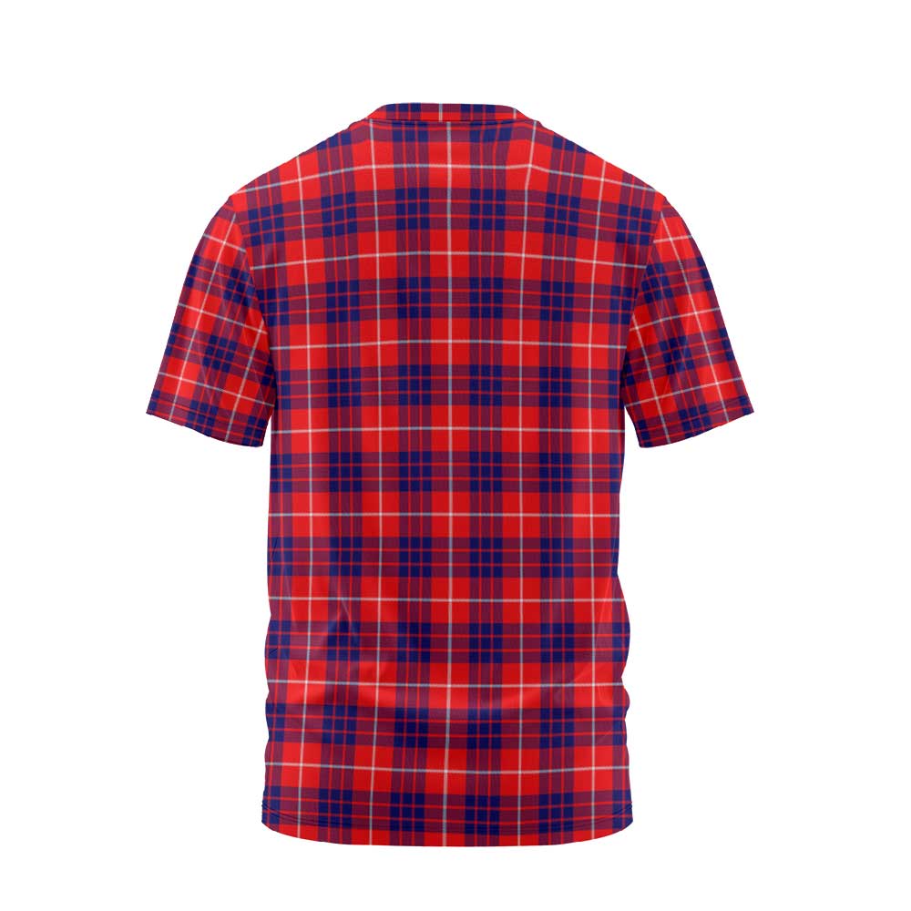 Clan Hamilton Tartan Men T Shirt Crest And Plaid Basic Style