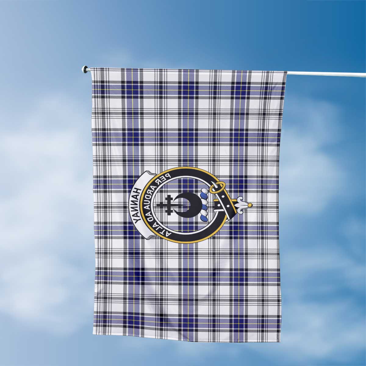 Clan Hannay Tartan Flag Crest And Plaid Basic Style