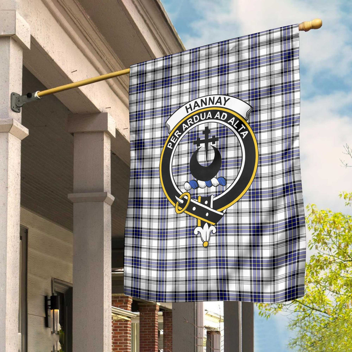 Clan Hannay Tartan Garden Flag Crest And Plaid Basic Style