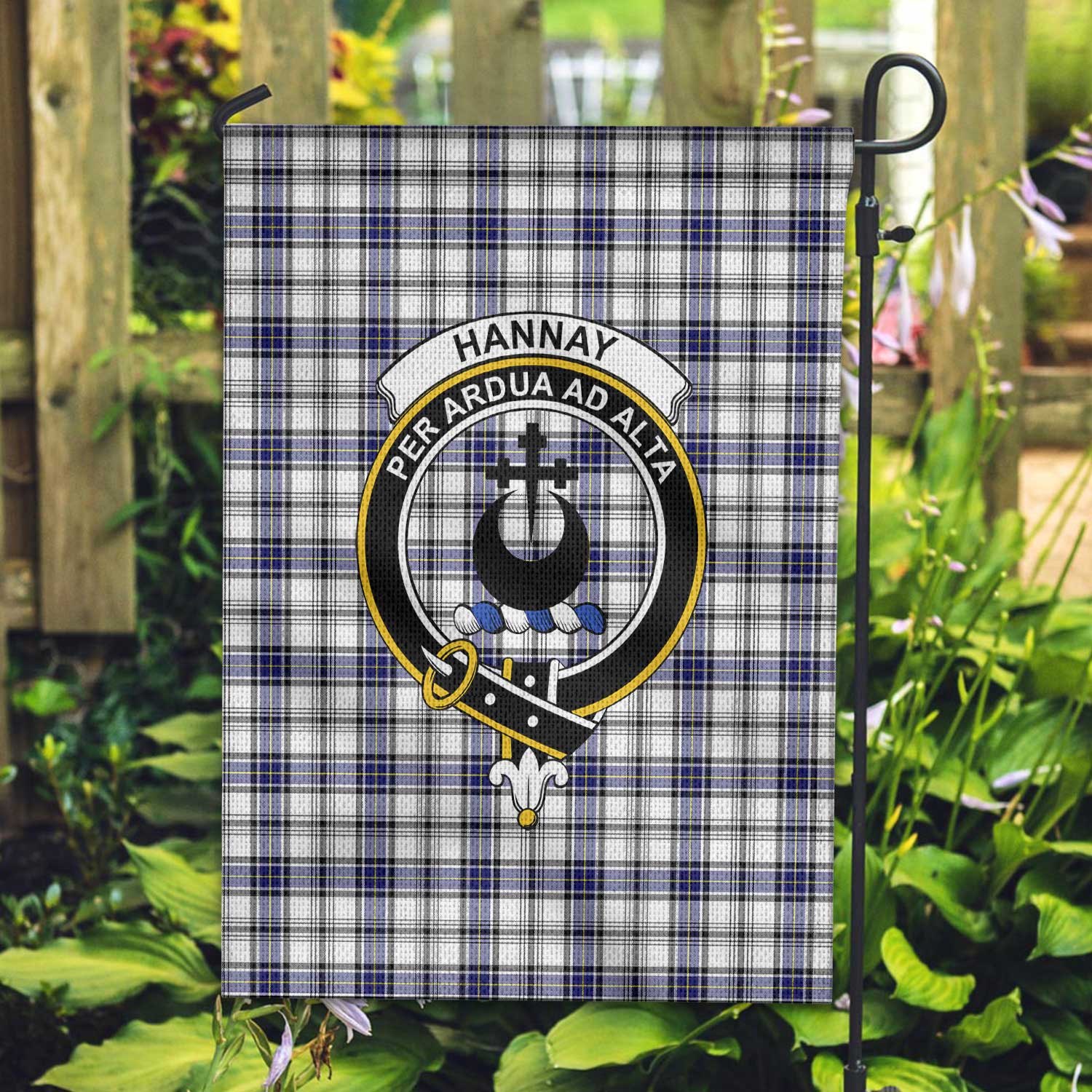 Clan Hannay Tartan Garden Flag Crest And Plaid Basic Style