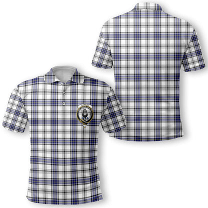 Clan Hannay Tartan Golf Men Polo Shirt Crest And Plaid Basic Style