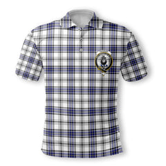 Clan Hannay Tartan Men Polo Shirt Crest And Plaid Basic Style