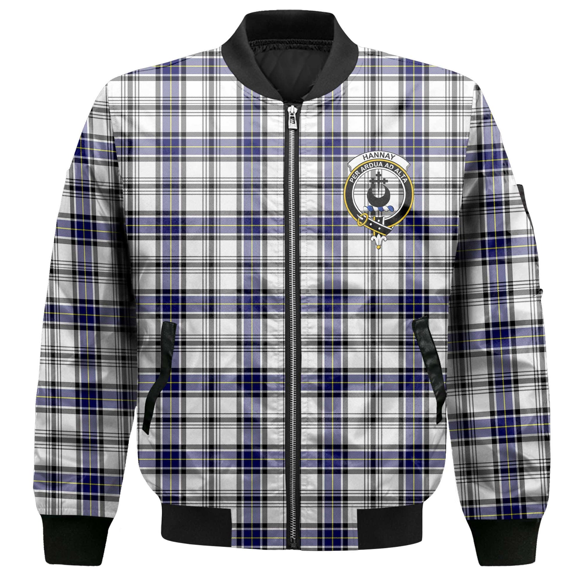 Clan Hannay Tartan Women Bomber Jacket Crest And Plaid Basic Style