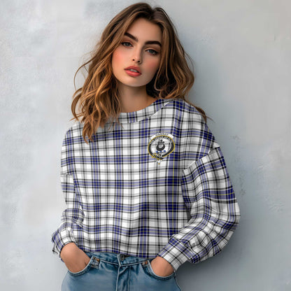 Clan Hannay Tartan Women Sweatshirt Crest And Plaid Basic Style