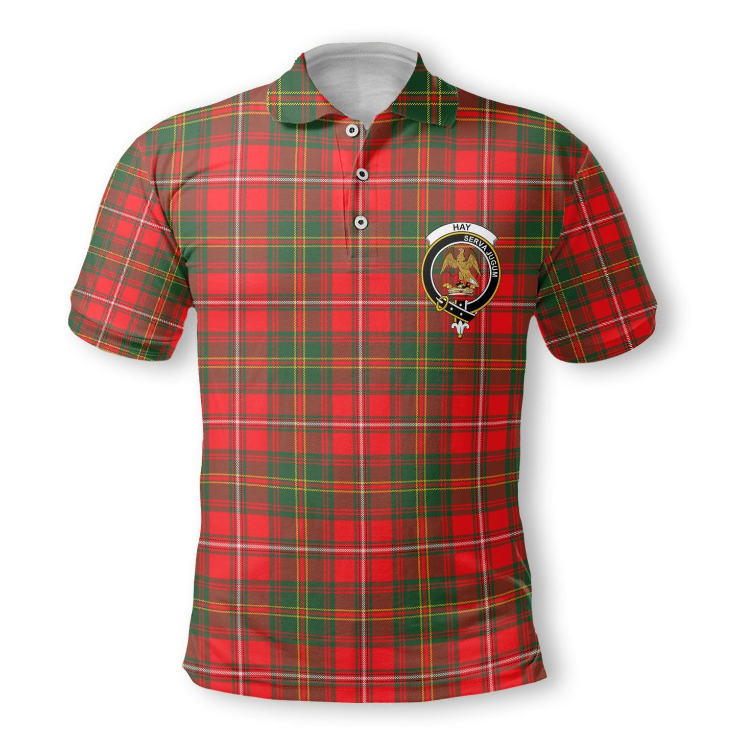 Clan Hay Tartan Golf Men Polo Shirt Crest And Plaid Basic Style