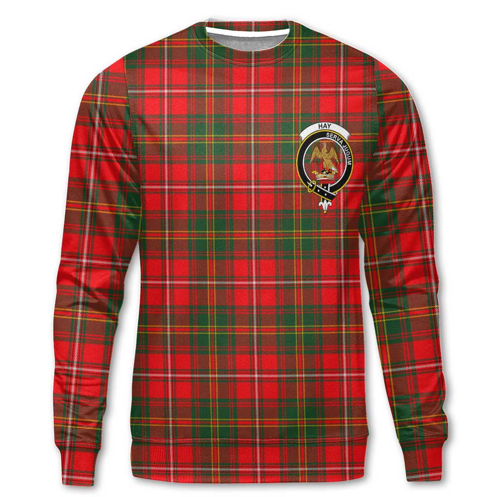 Clan Hay Tartan Men Sweatshirt Crest And Plaid Basic Style