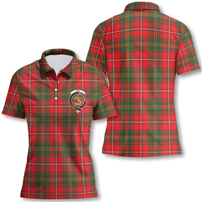 Clan Hay Tartan Women Polo Shirt Crest And Plaid Basic Style