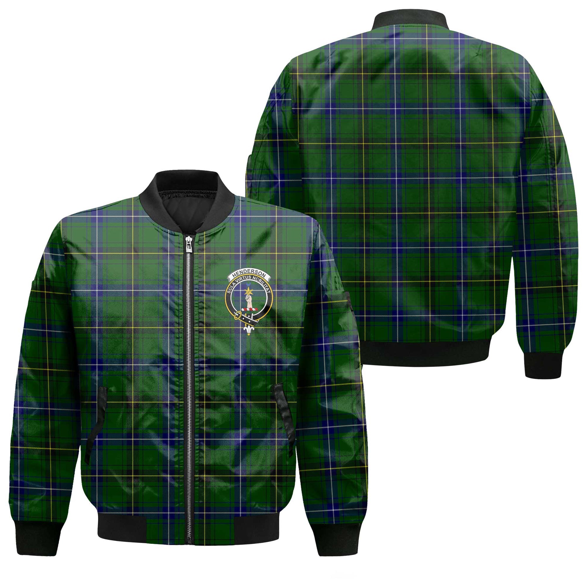 Clan Henderson Tartan Men Bomber Jacket Crest And Plaid Basic Style