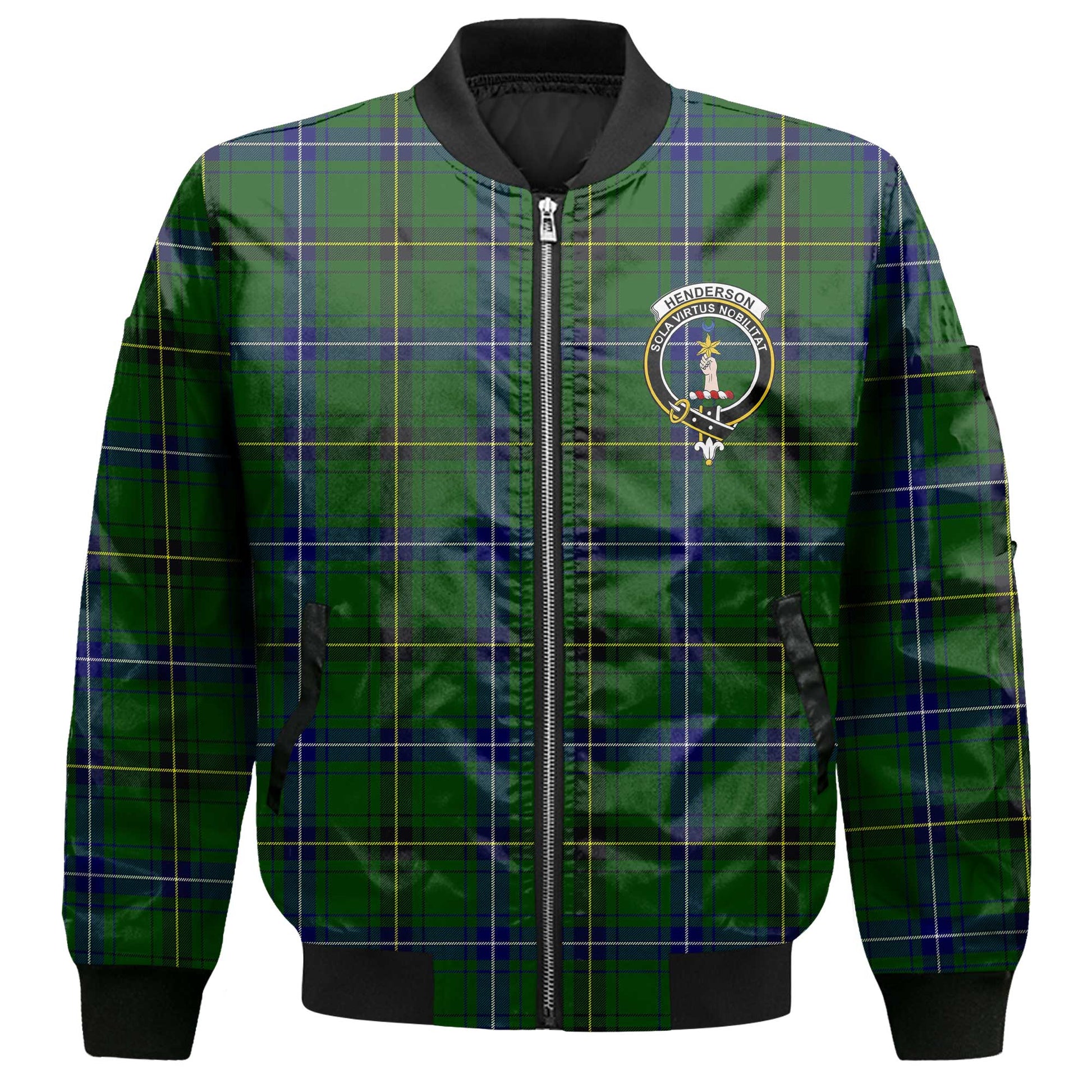 Clan Henderson Tartan Men Bomber Jacket Crest And Plaid Basic Style