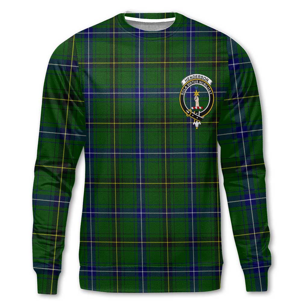 Clan Henderson Tartan Men Sweatshirt Crest And Plaid Basic Style