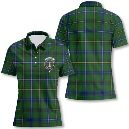 Clan Henderson Tartan Women Polo Shirt Crest And Plaid Basic Style