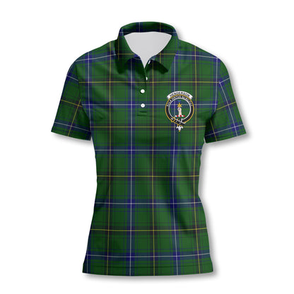 Clan Henderson Tartan Women Polo Shirt Crest And Plaid Basic Style