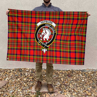 Clan Hepburn Tartan Flag Crest And Plaid Basic Style