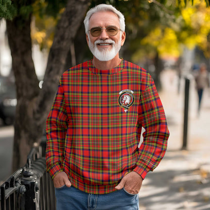 Clan Hepburn Tartan Men Sweatshirt Crest And Plaid Basic Style