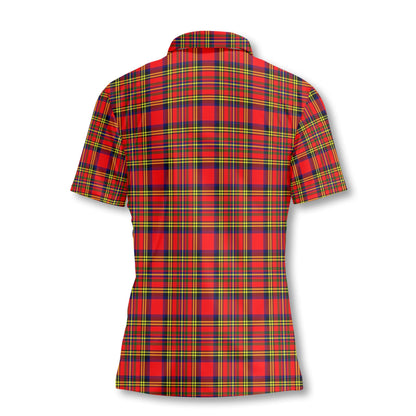 Clan Hepburn Tartan Women Polo Shirt Crest And Plaid Basic Style