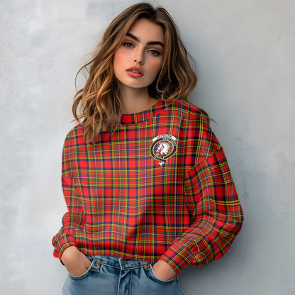 Clan Hepburn Tartan Women Sweatshirt Crest And Plaid Basic Style