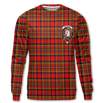 Clan Hepburn Tartan Women Sweatshirt Crest And Plaid Basic Style