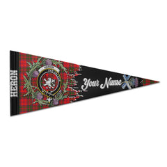 Clan Heron Tartan Felt Pennant Crest And Plaid Basic Style
