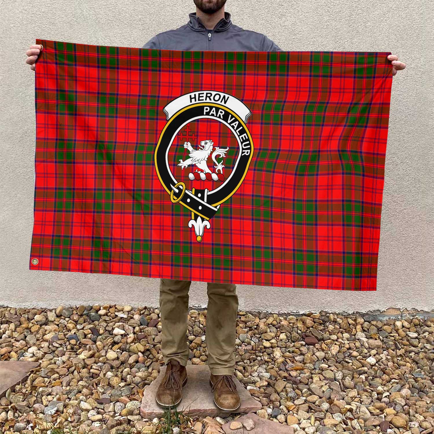 Clan Heron Tartan Flag 1 Crest And Plaid Basic Style Tartan House Flag Crest And Plaid Basic Style