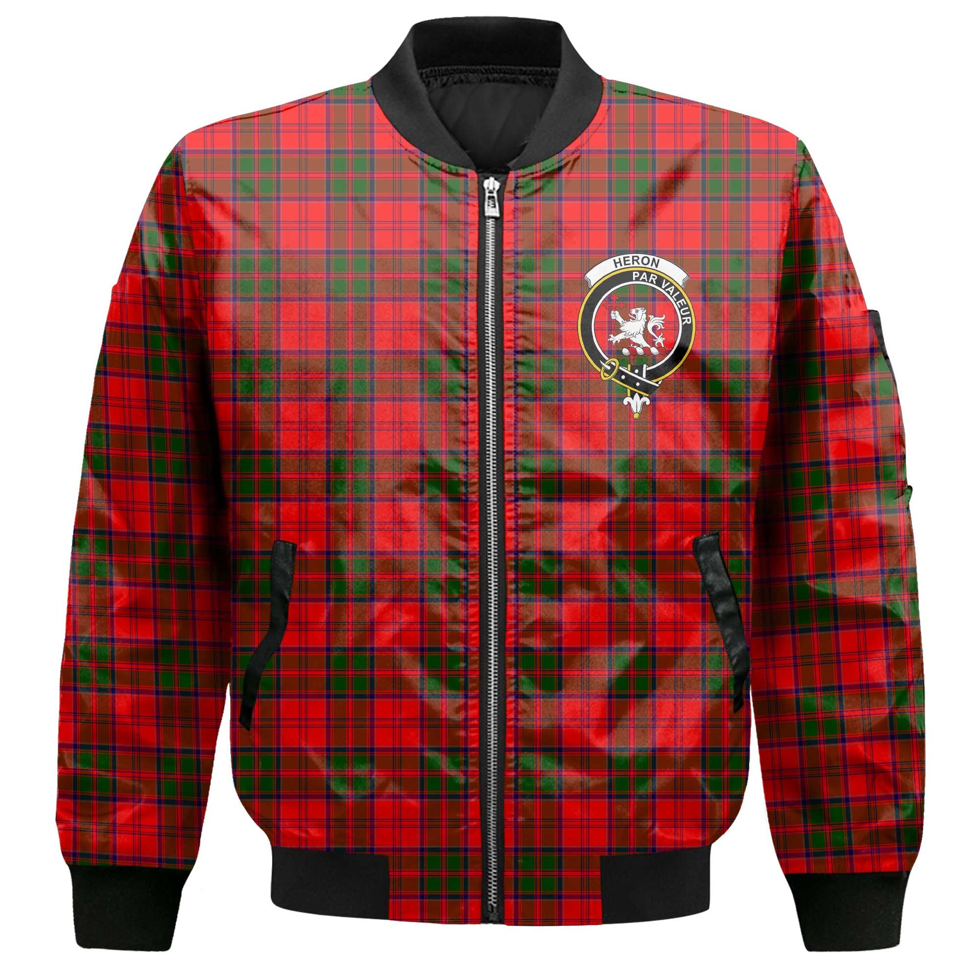 Clan Heron Tartan Women Bomber Jacket Crest And Plaid Basic Style