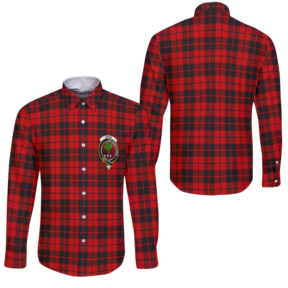 Clan Hogg Tartan Long Sleeve Button Shirt Crest And Plaid Basic Style