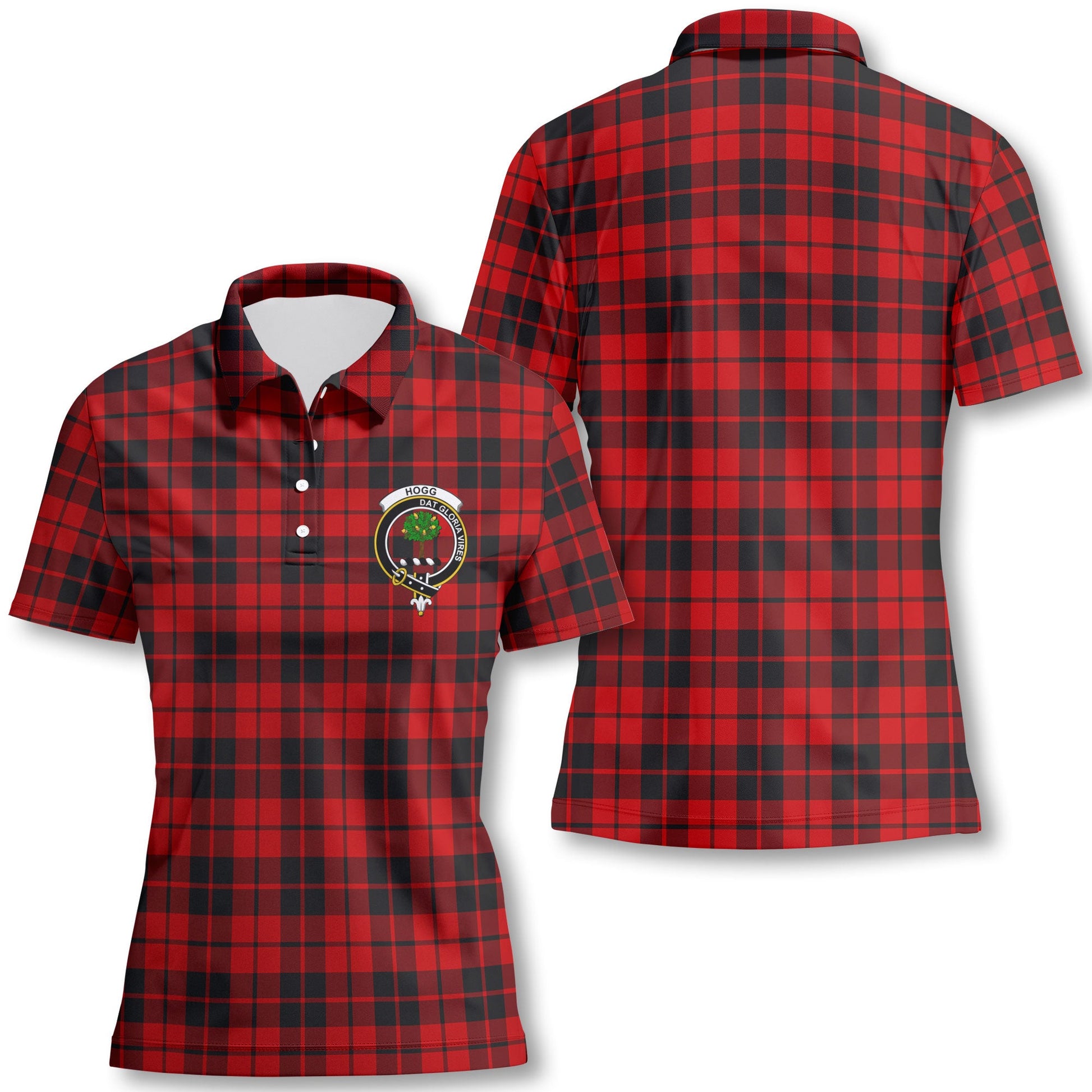 Clan Hogg Tartan Women Polo Shirt Crest And Plaid Basic Style