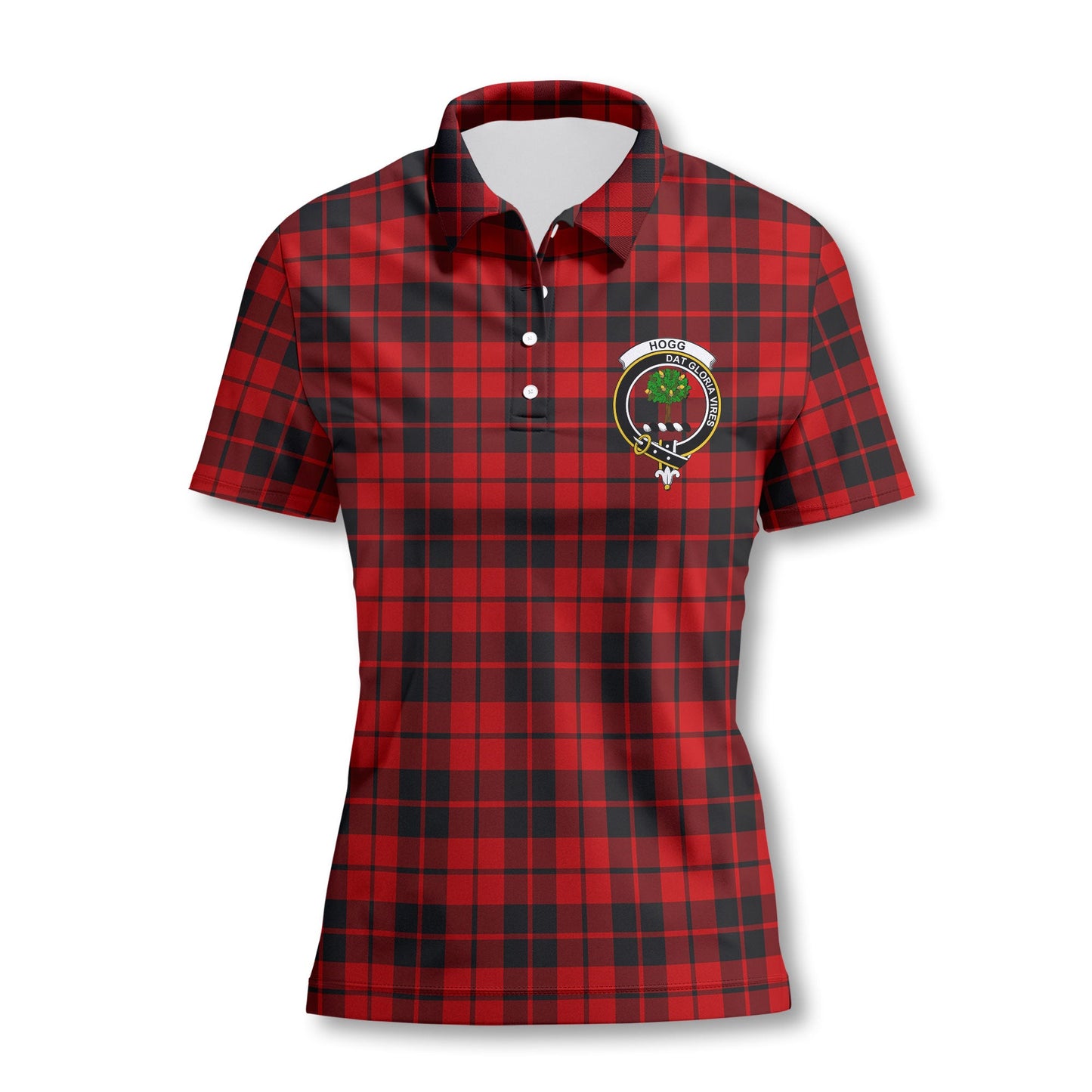 Clan Hogg Tartan Women Polo Shirt Crest And Plaid Basic Style