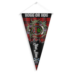 Clan Hogg Or Hog Tartan Felt Pennant Crest And Plaid Basic Style