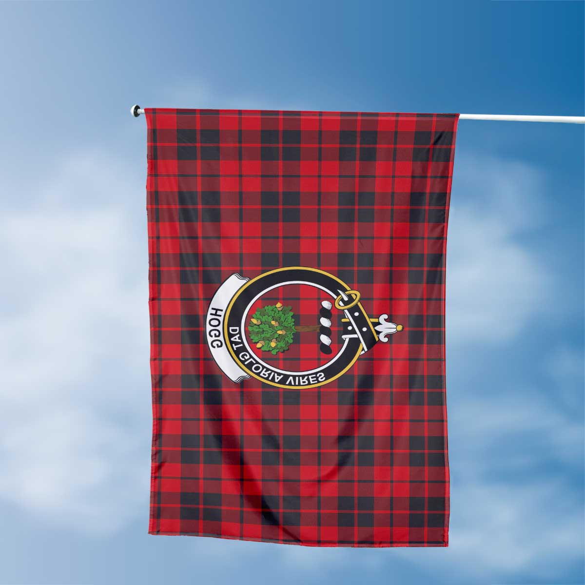Clan Hogg Or Hog Tartan Flag Crest And Plaid Basic Style