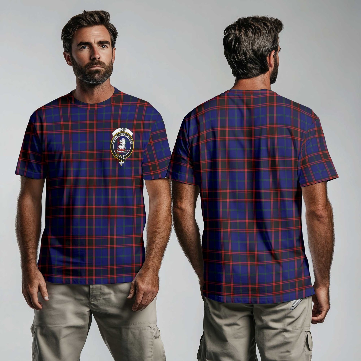 Clan Home Tartan Men T Shirt Crest And Plaid Basic Style