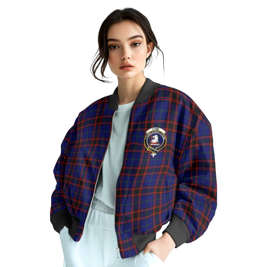 Clan Home Tartan Women Bomber Jacket Crest And Plaid Basic Style