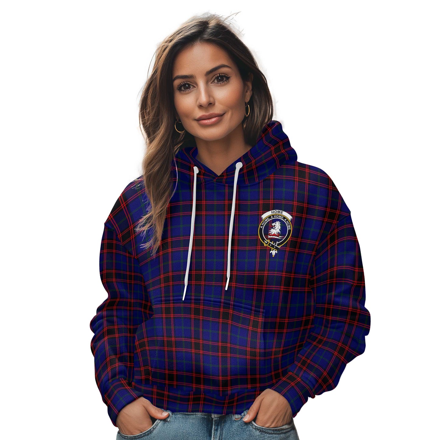 Clan Home Tartan Women Hoodie Crest And Plaid Basic Style