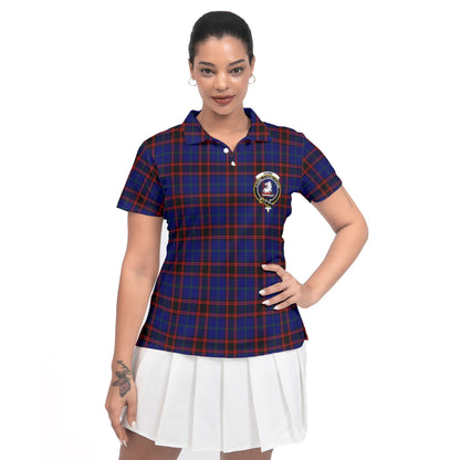 Clan Home Tartan Women Polo Shirt Crest And Plaid Basic Style