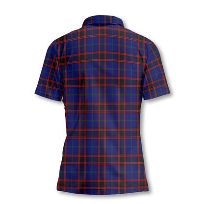 Clan Home Tartan Women Polo Shirt Crest And Plaid Basic Style