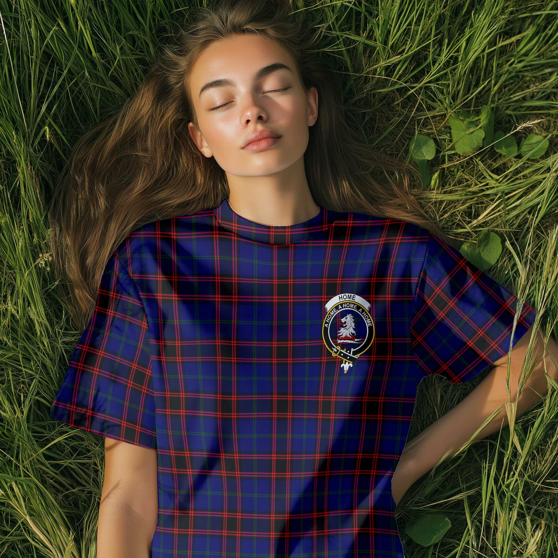 Clan Home Tartan Women T Shirt Crest And Plaid Basic Style