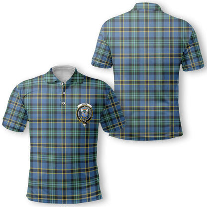 Clan Hope Tartan Men Polo Shirt Crest And Plaid Basic Style