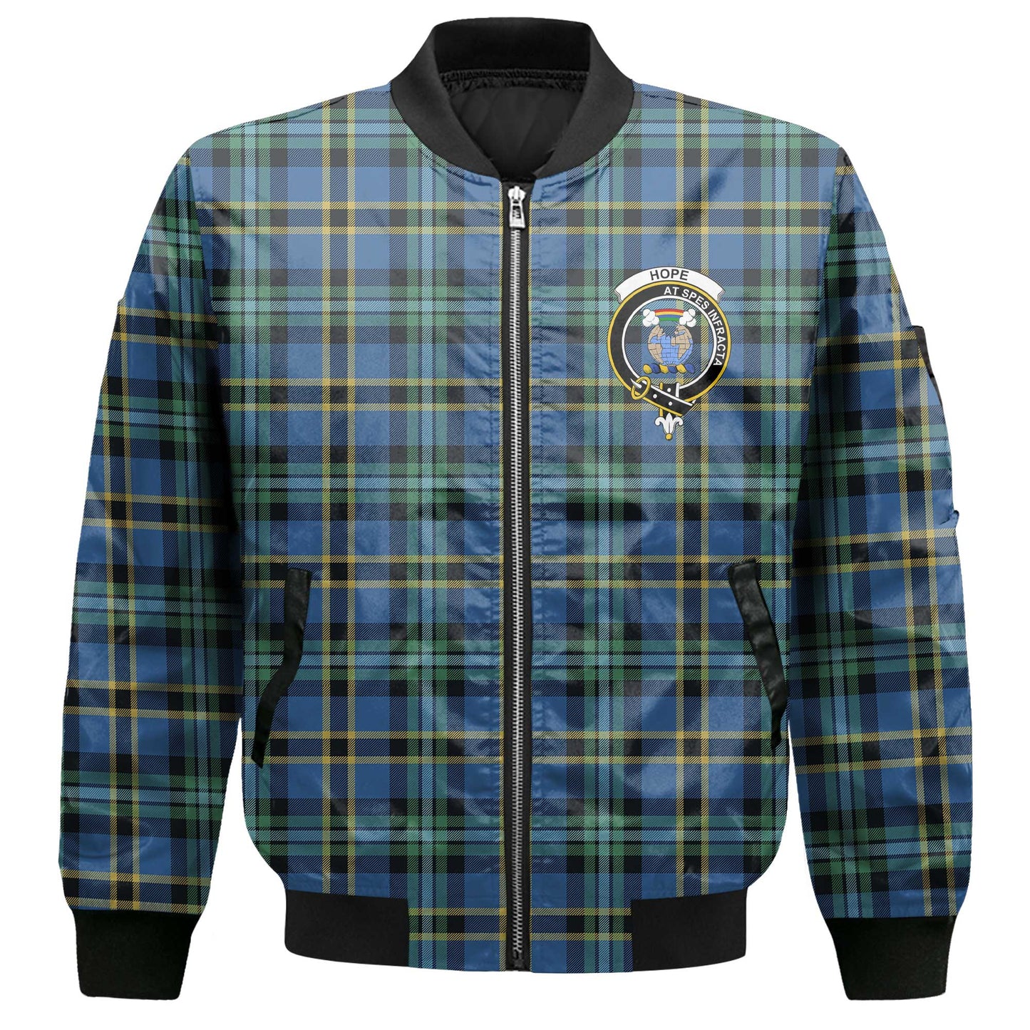 Clan Hope Tartan Women Bomber Jacket Crest And Plaid Basic Style