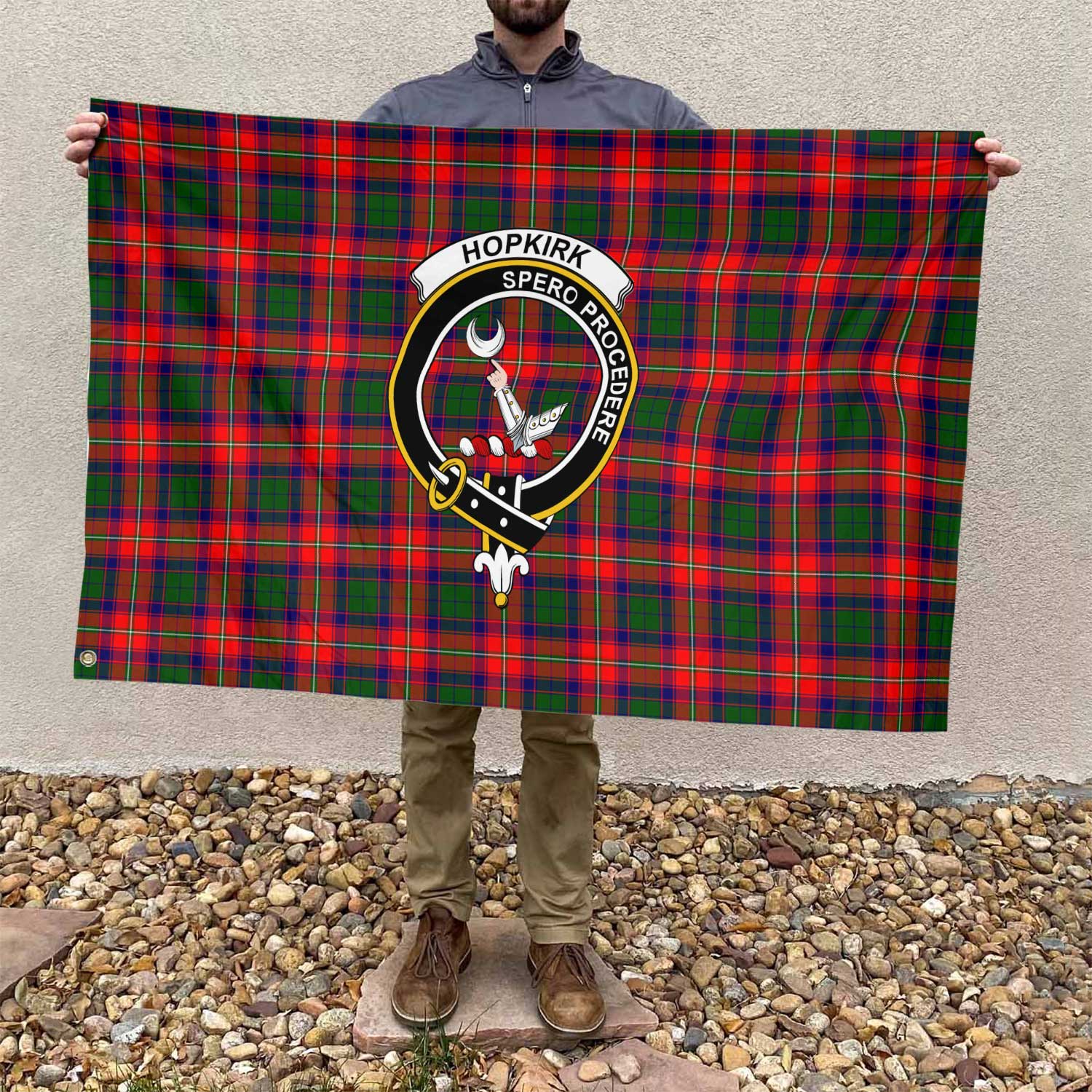 Clan Hopkirk Tartan Flag 1 Crest And Plaid Basic Style Tartan House Flag Crest And Plaid Basic Style