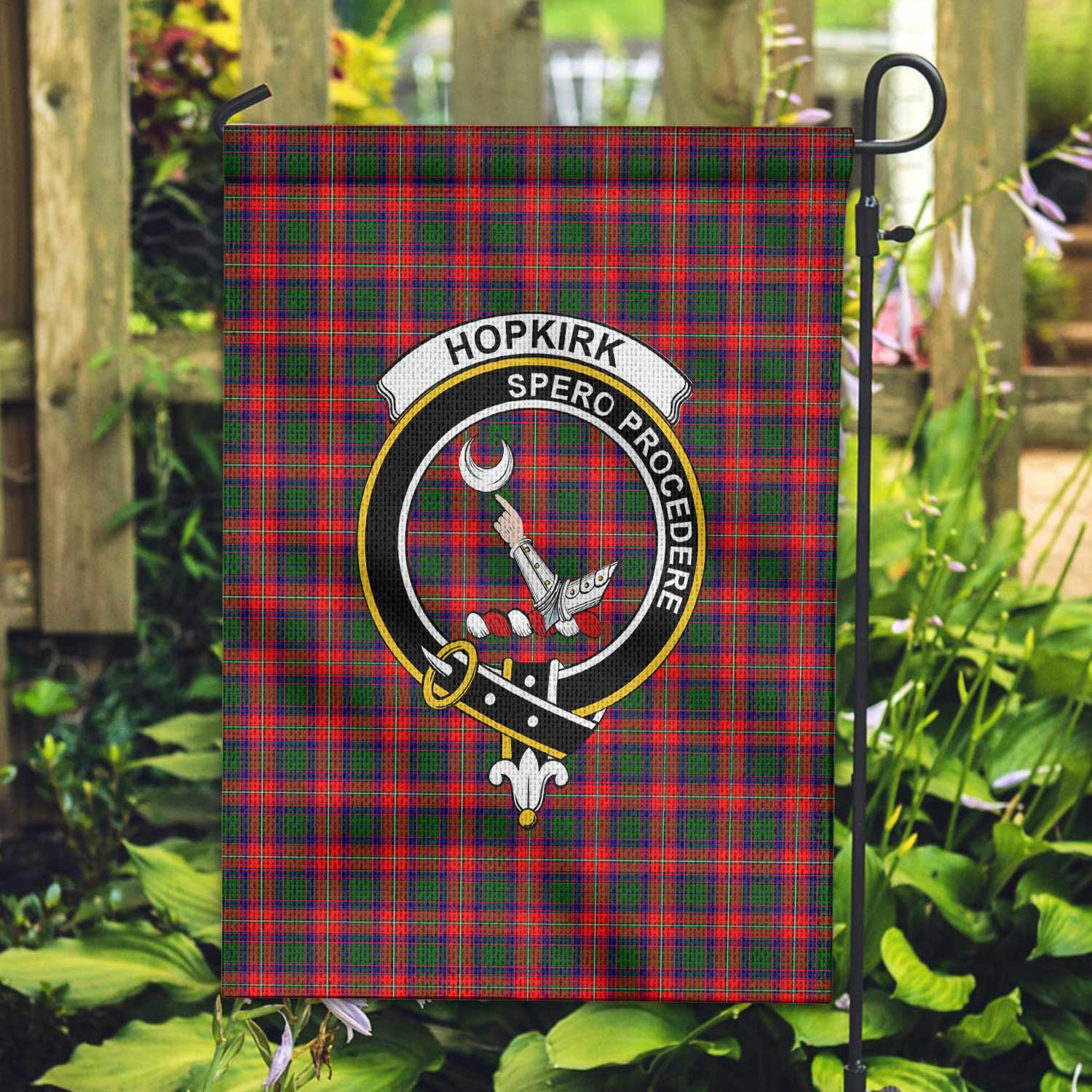 Clan Hopkirk Tartan Garden Flag Crest And Plaid Basic Style