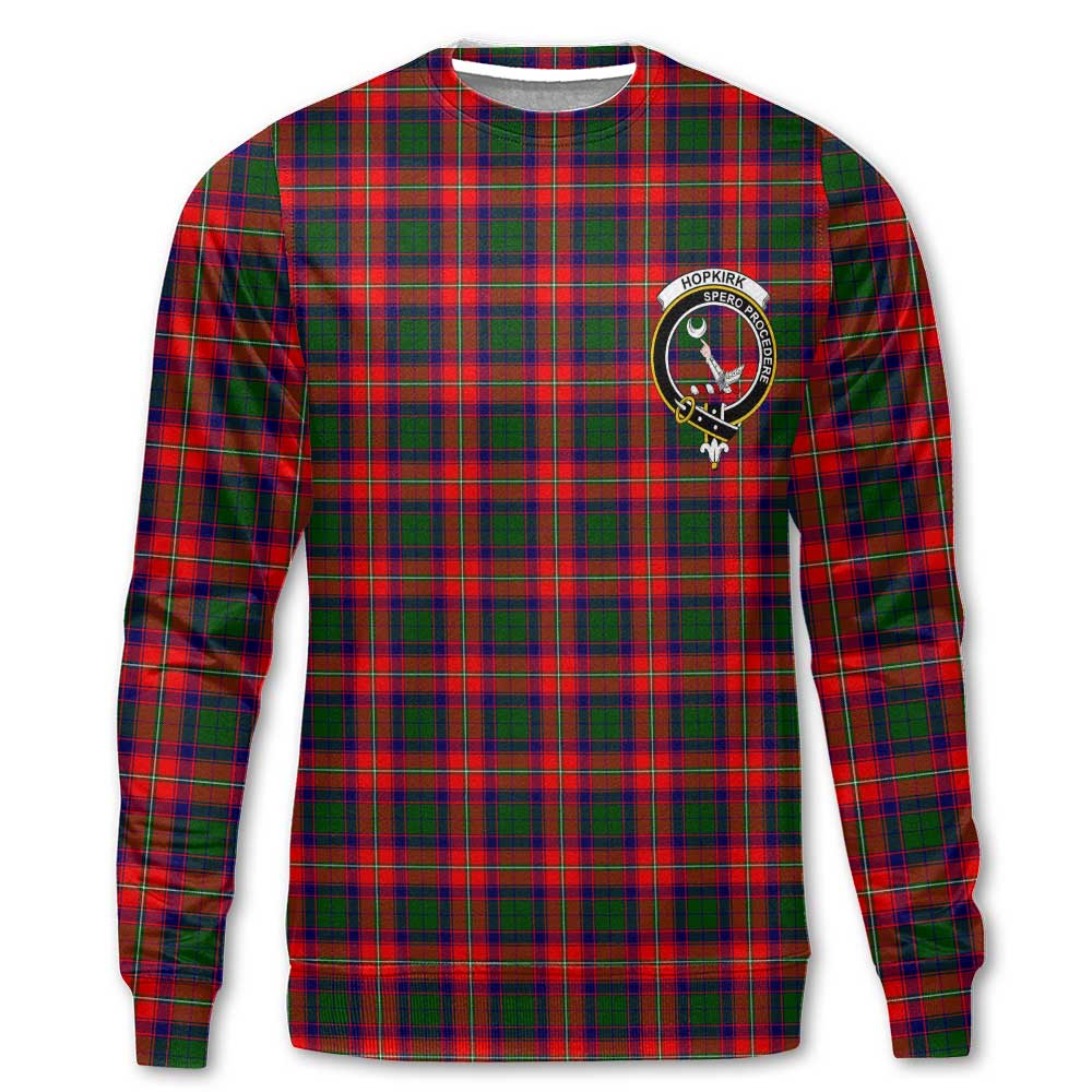 Clan Hopkirk Tartan Men Sweatshirt Crest And Plaid Basic Style