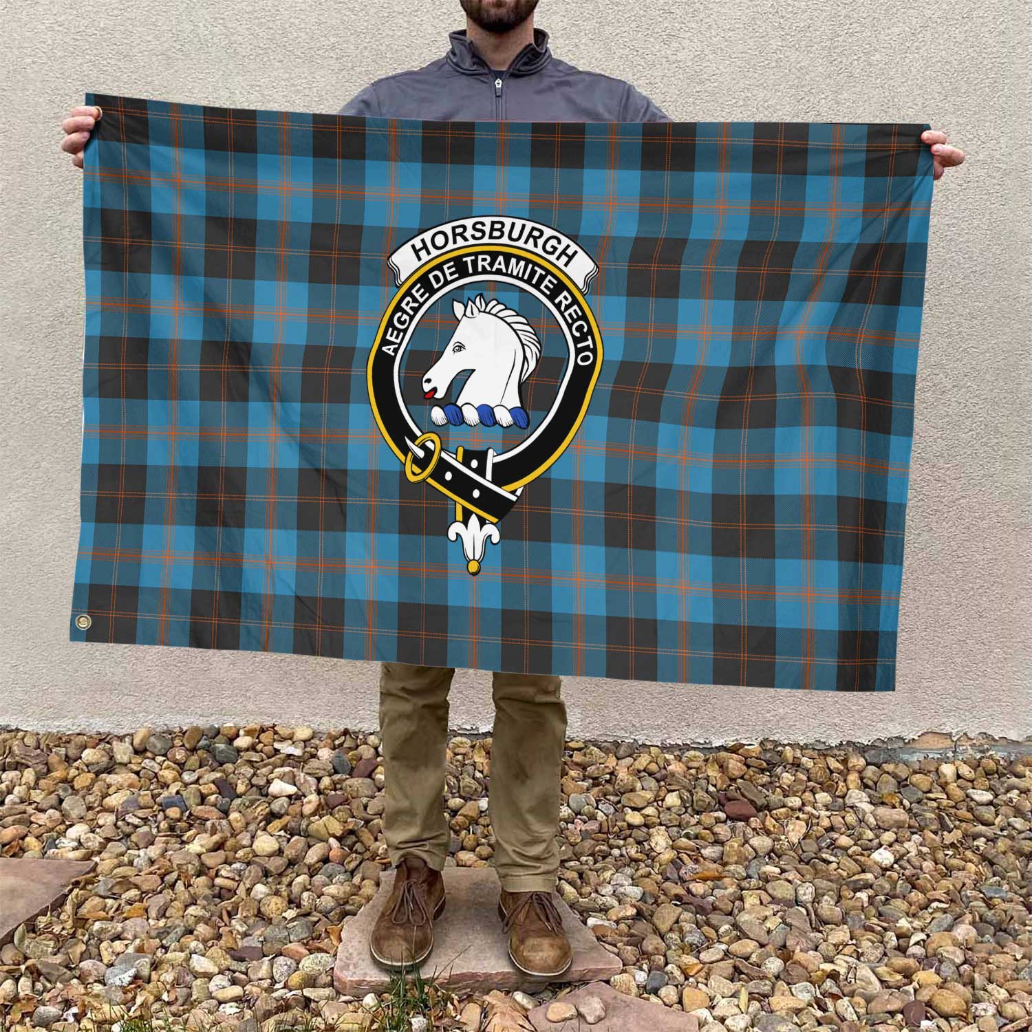 Clan Horsburgh Tartan Flag 1 Crest And Plaid Basic Style Tartan House Flag Crest And Plaid Basic Style