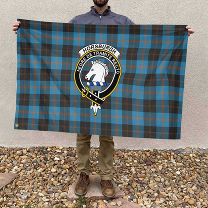 Clan Horsburgh Tartan Flag Crest And Plaid Basic Style