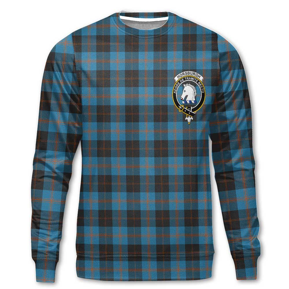 Clan Horsburgh Tartan Men Sweatshirt Crest And Plaid Basic Style