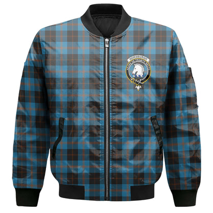 Clan Horsburgh Tartan Women Bomber Jacket Crest And Plaid Basic Style