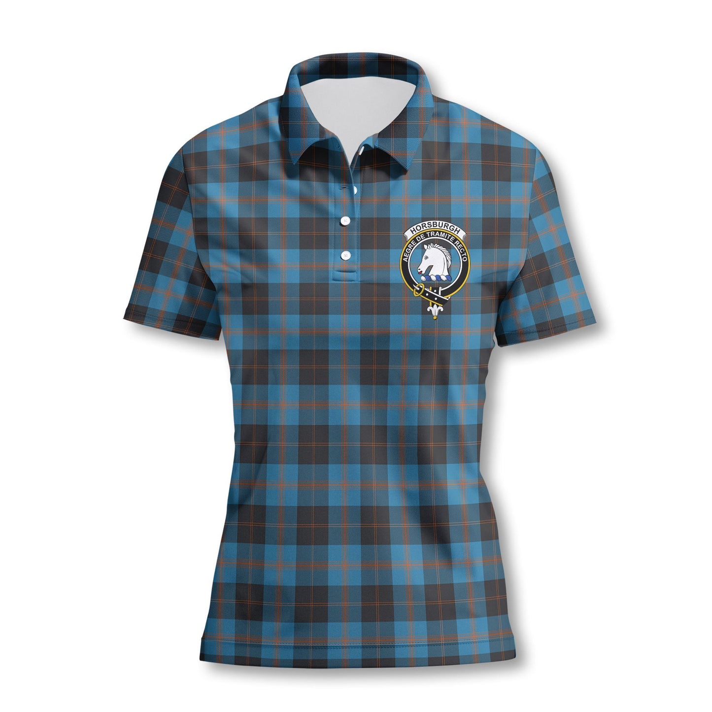 Clan Horsburgh Tartan Women Polo Shirt Crest And Plaid Basic Style