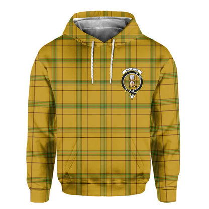 Clan Houston Tartan Men Hoodie Crest And Plaid Basic Style